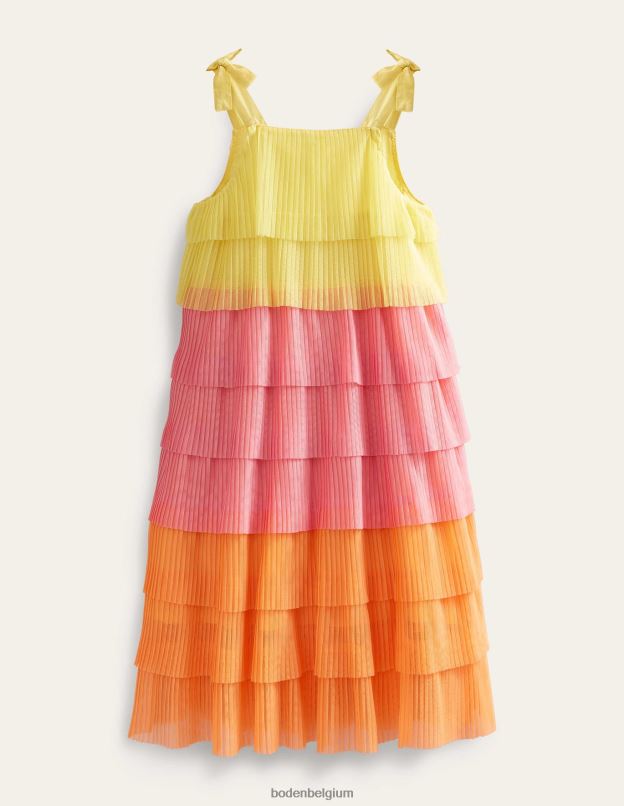 filles Boden punch aux pêches robe en tulle dégradé à volants vêtements Z42D02958