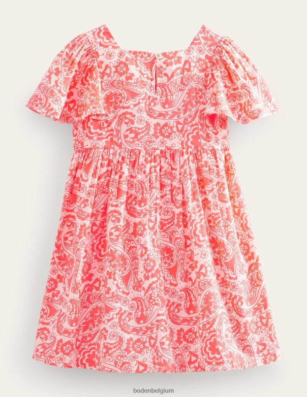 filles Boden punch à la pastèque motif cachemire robe imprimée à manches flottantes vêtements Z42D02836