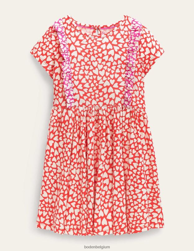 filles Boden tarte aux fraises coeurs rouges robe virevoltante à froufrous vêtements Z42D02838