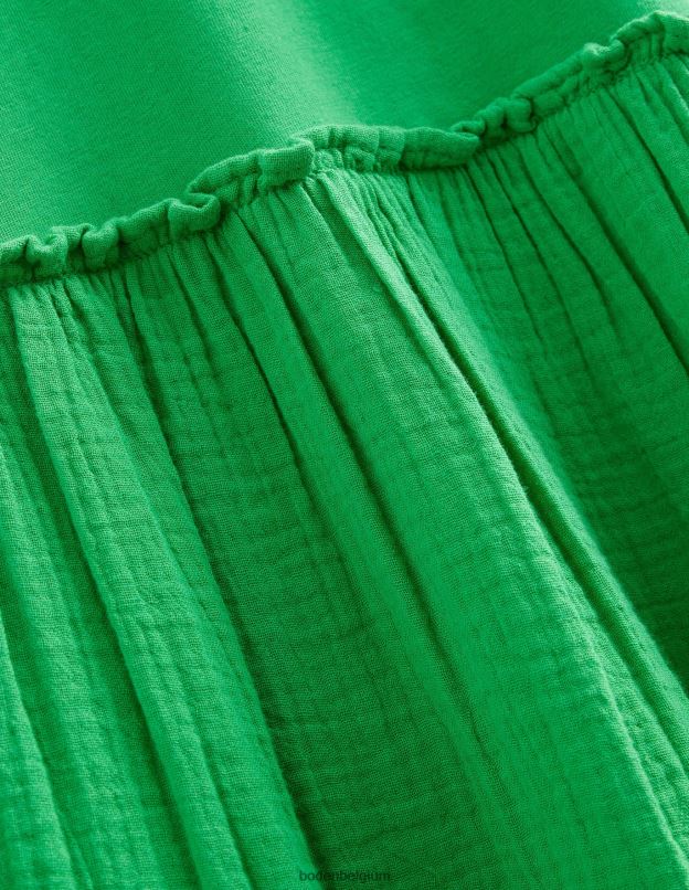 filles Boden vert clair robe à textures mélangées vêtements Z42D02939