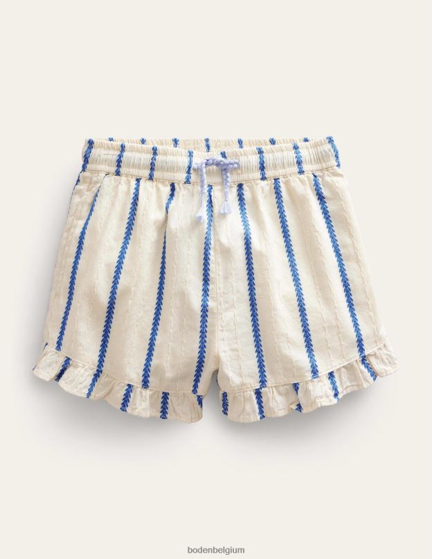 filles Boden Ivoire short à ourlet volanté vêtements Z42D02619