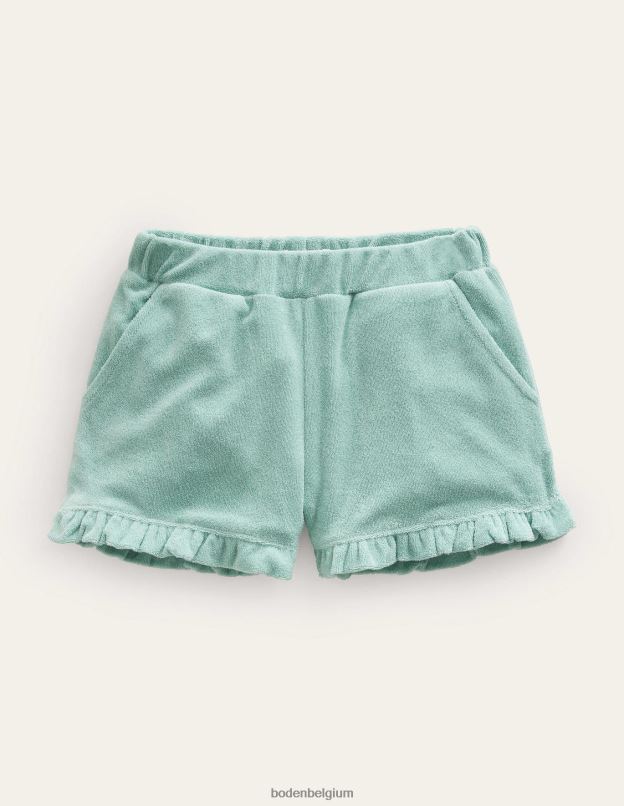 filles Boden bleu source chaude short en tissu éponge à ourlet volanté vêtements Z42D02658