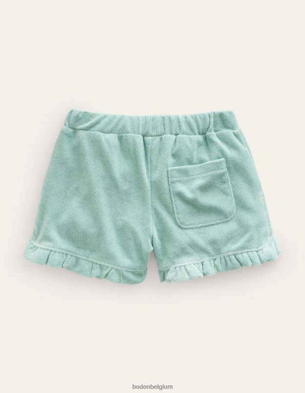filles Boden bleu source chaude short en tissu éponge à ourlet volanté vêtements Z42D02658