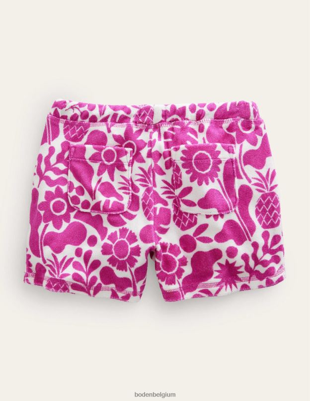 filles Boden incroyable floral de vacances rose short en éponge imprimé vêtements Z42D02655