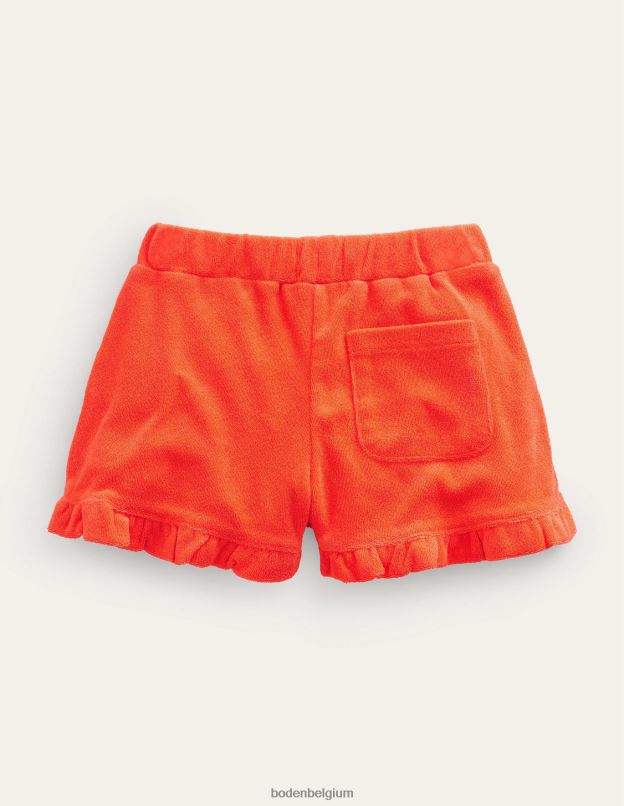 filles Boden mandarine short en tissu éponge à ourlet volanté vêtements Z42D03229