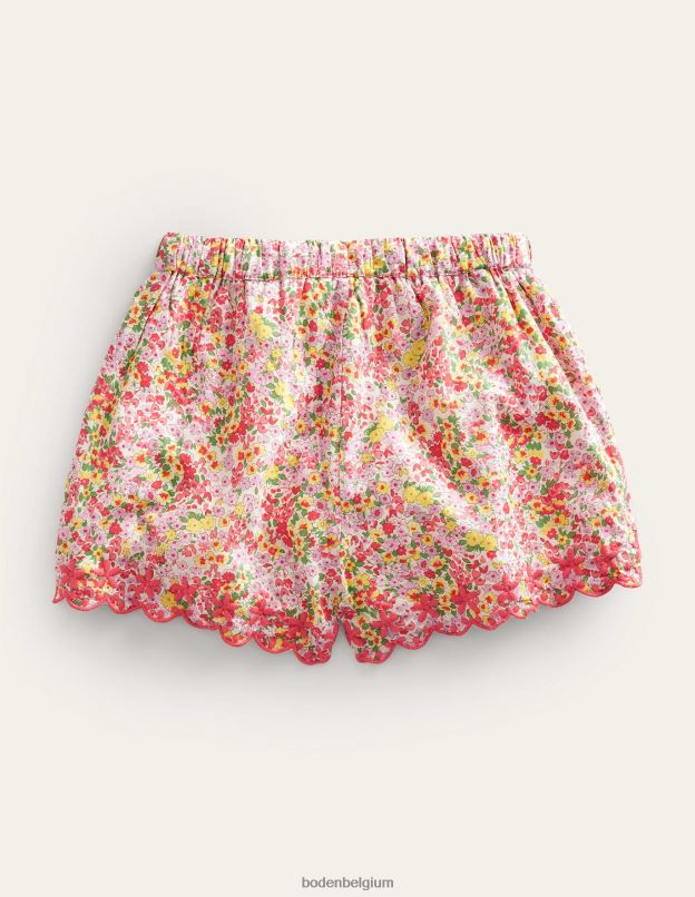 filles Boden pêche punch floral short à ourlet brodé vêtements Z42D03144