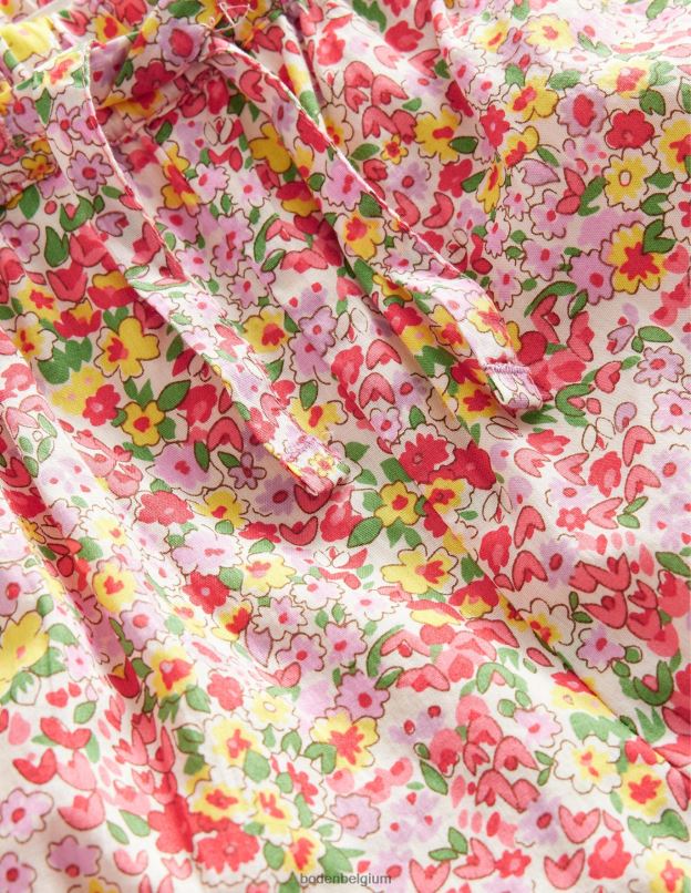 filles Boden pêche punch floral short à ourlet brodé vêtements Z42D03144