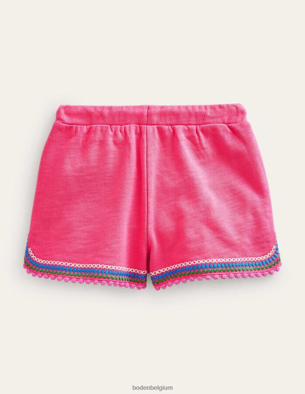 filles Boden sucette rose short en jersey à pompons vêtements Z42D02752