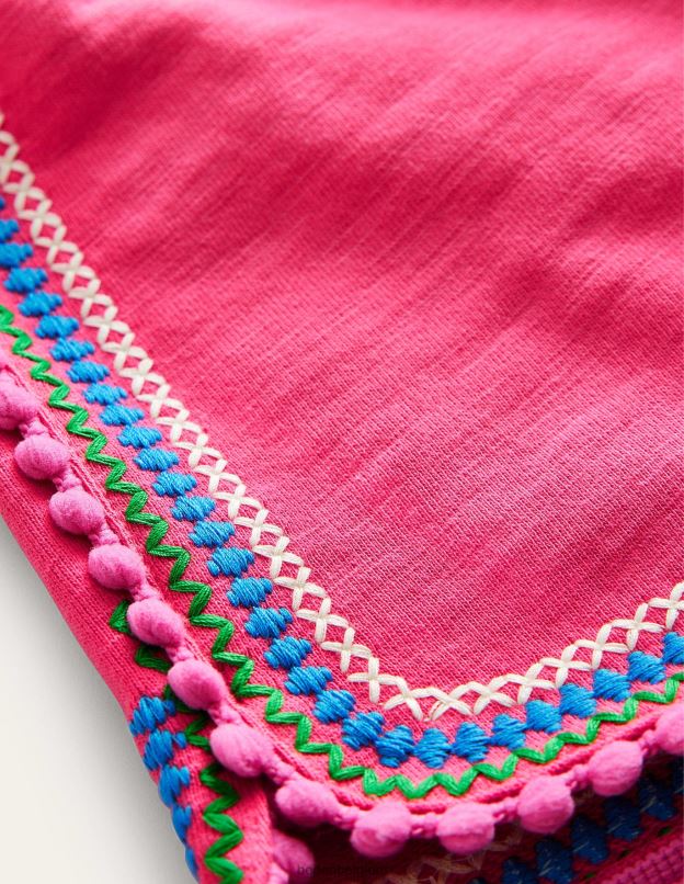 filles Boden sucette rose short en jersey à pompons vêtements Z42D02752