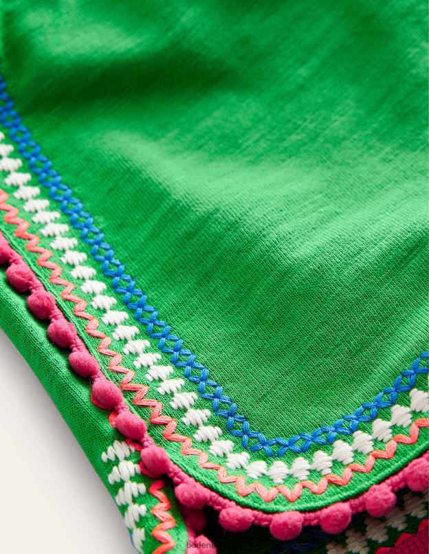 filles Boden vert clair short en jersey à pompons vêtements Z42D02740