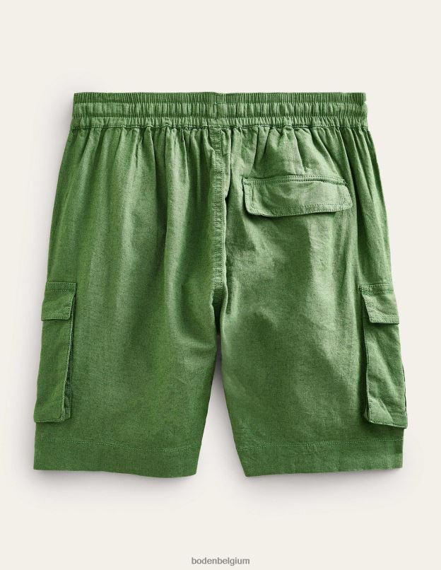 filles Boden vert kaki short cargo en lin et coton vêtements Z42D02665