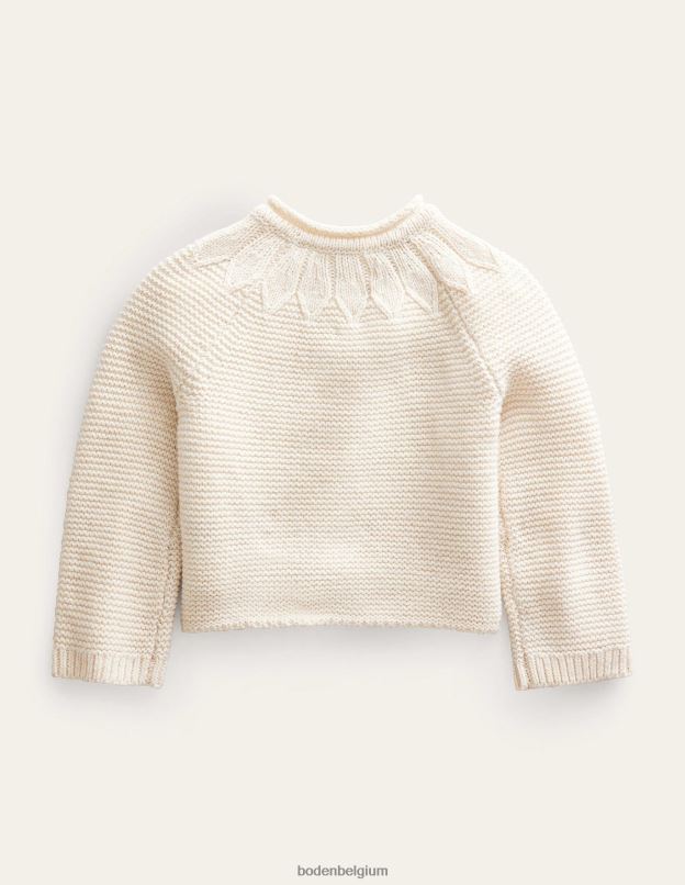 filles Boden Ivoire cardigan à empiècement en pointelle vêtements Z42D03253