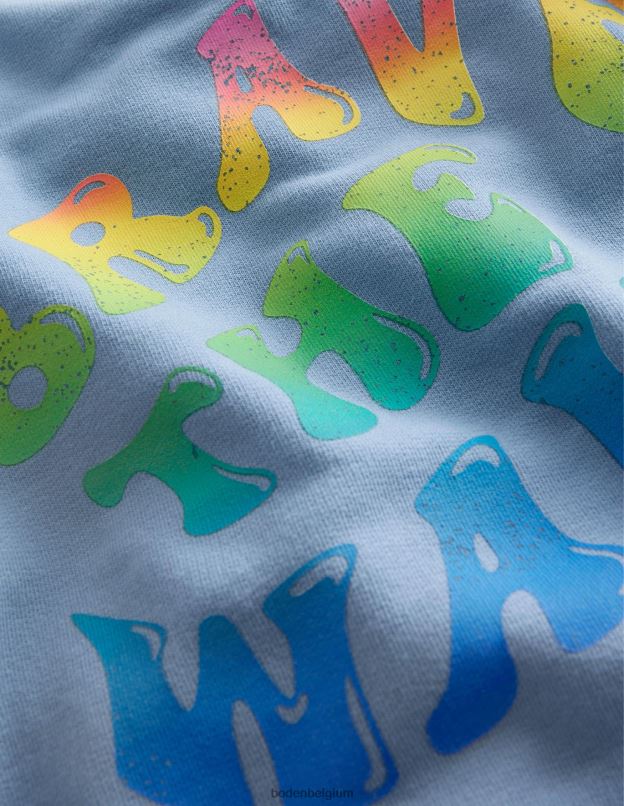 filles Boden caillou Bleu sweat à logo vêtements Z42D02979