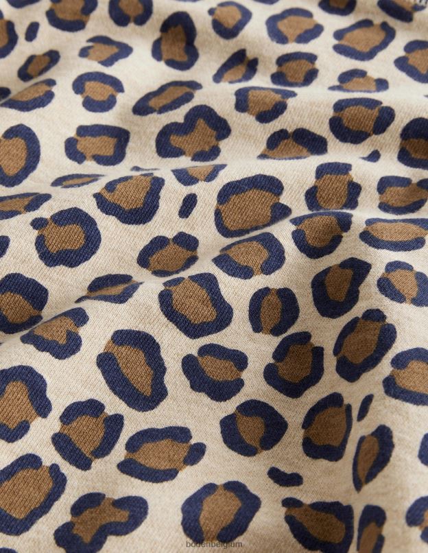 filles Boden léopard marron noisette sweat-shirt décontracté vêtements Z42D03140