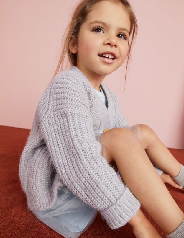 filles Boden marne argentée cardigan moelleux vêtements Z42D03044