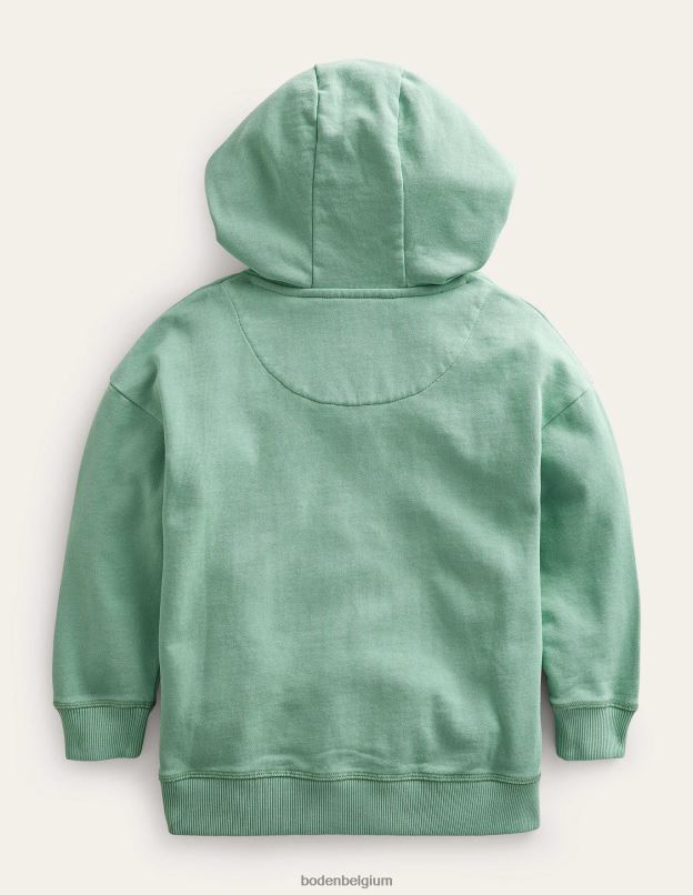 filles Boden vert opale sweat à capuche teint en pièce vêtements Z42D0805