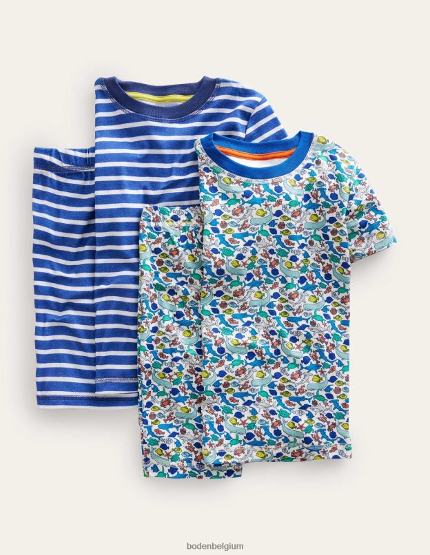 filles Boden multi récif lot de deux pyjamas courts douillets vêtements Z42D02747