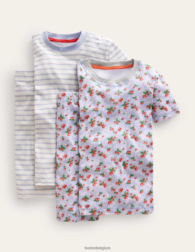 filles Boden surf bleu floral lot de deux pyjamas courts douillets vêtements Z42D0804