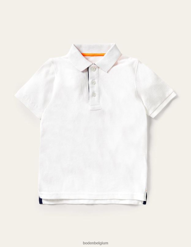 garçons Boden blanc polo piqué vêtements Z42D0894
