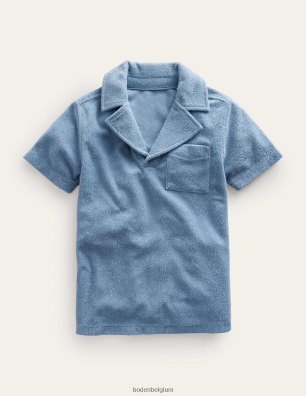 garçons Boden caillou Bleu polo en éponge vêtements Z42D0871
