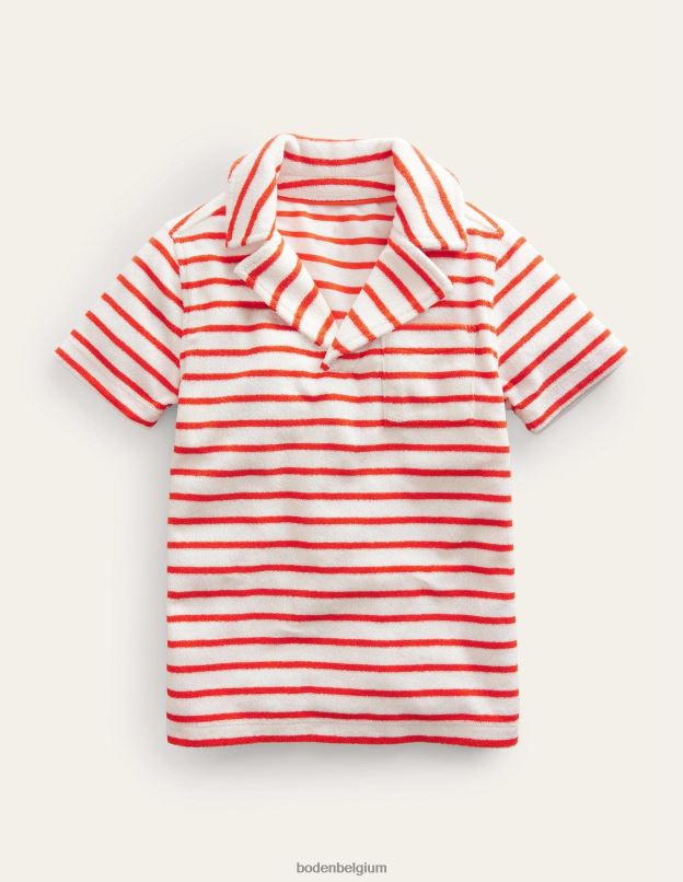 garçons Boden rouge blanc polo en éponge vêtements Z42D0873
