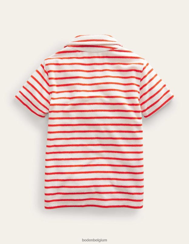 garçons Boden rouge blanc polo en éponge vêtements Z42D0873