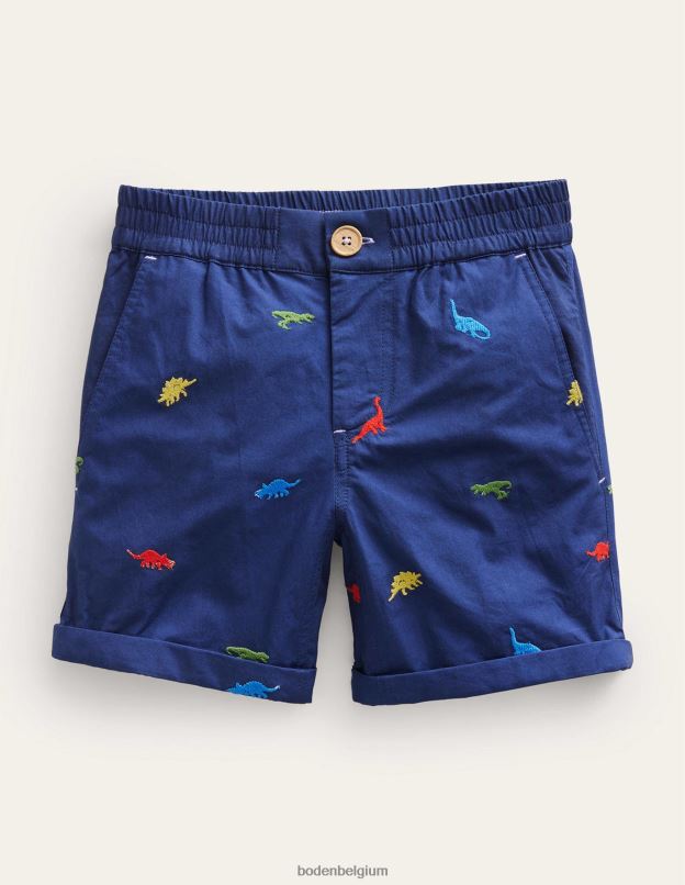 garçons Boden broderie dinosaure marine short retroussé élégant vêtements Z42D0878