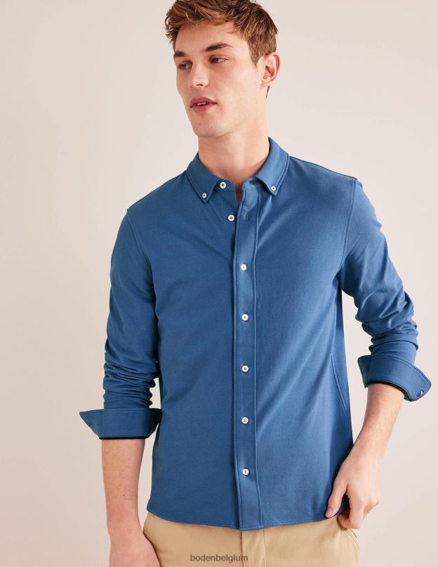 Hommes Boden vraie marine chemise légère en piqué vêtements Z42D03631