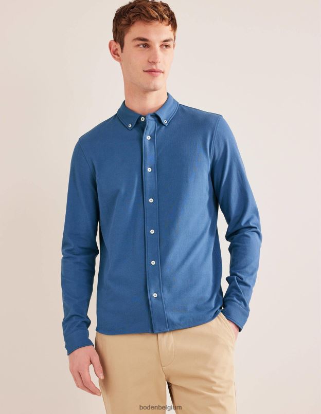 Hommes Boden vraie marine chemise légère en piqué vêtements Z42D03631