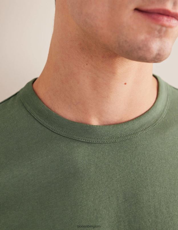 Hommes Boden alligator vert t-shirt slim à manches longues vêtements Z42D03639