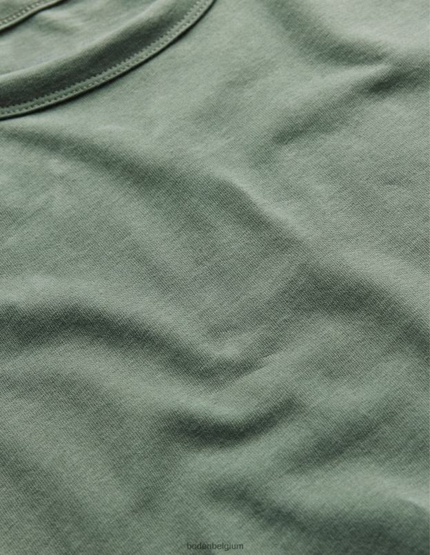 Hommes Boden alligator vert t-shirt slim à manches longues vêtements Z42D03639