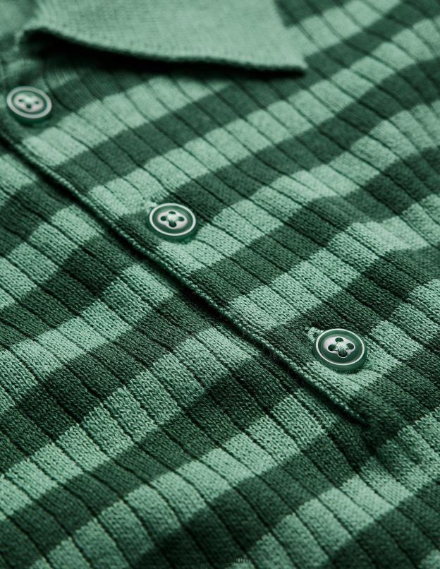 Hommes Boden bande de mer profonde polo côtelé en maille vêtements Z42D03557