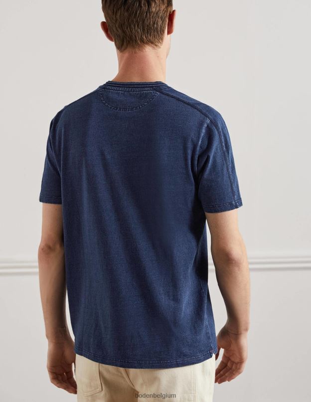 Hommes Boden indigo Henley à manches courtes vêtements Z42D03610
