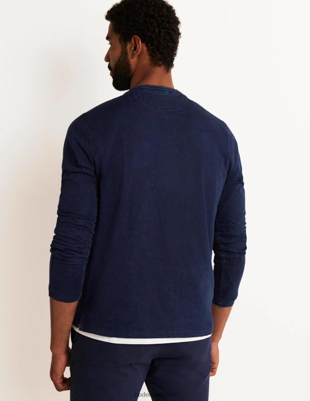 Hommes Boden indigo Henley à manches longues vêtements Z42D03588