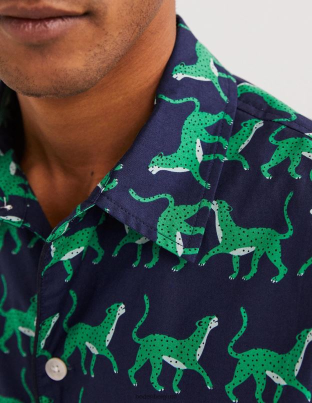 Hommes Boden léopards de la marine ensemble de pyjama tissé vêtements Z42D03559