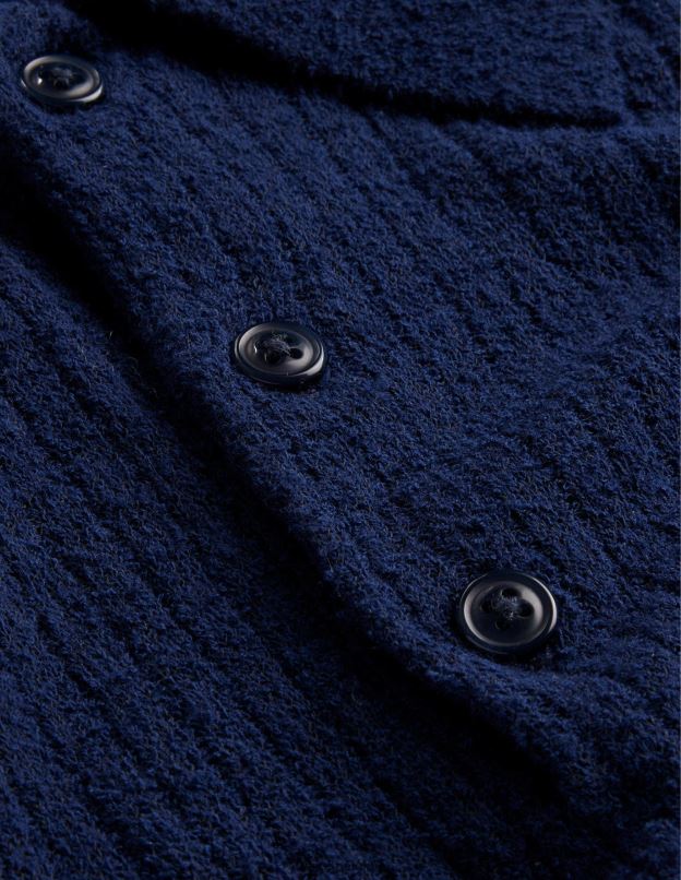 Hommes Boden marine française polo en maille bouclée vêtements Z42D03497