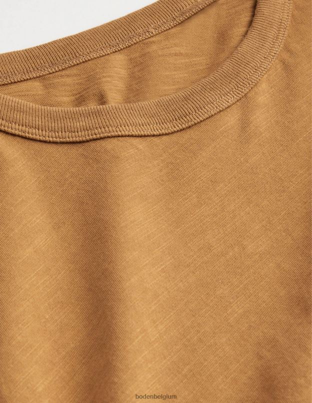 Hommes Boden ours en peluche marron t-shirt flammé blanchi vêtements Z42D03550