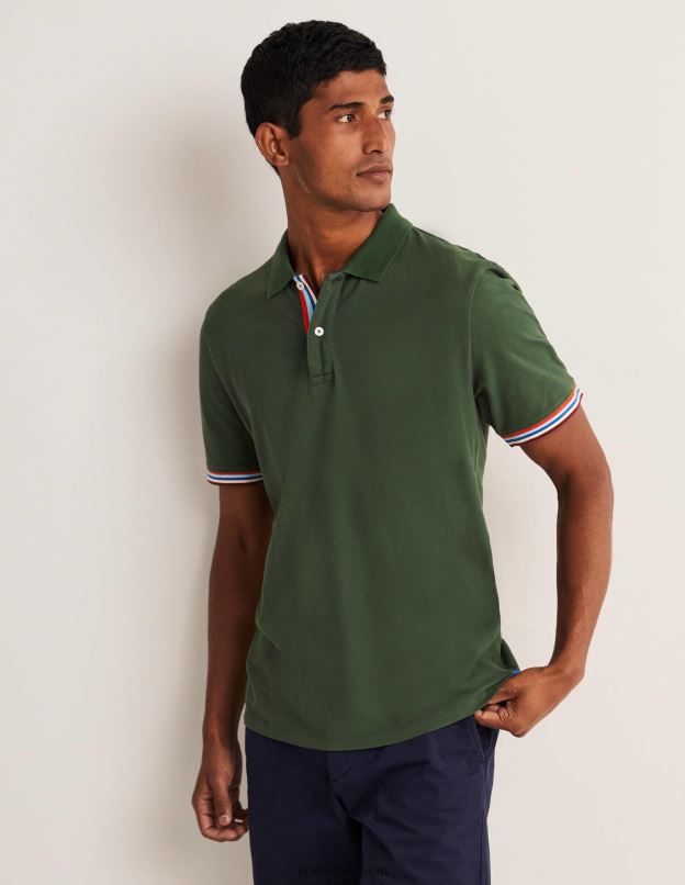 Hommes Boden parc vert polo piqué vêtements Z42D03635