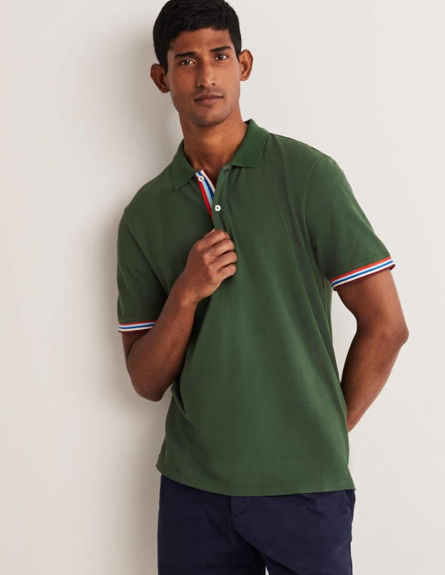 Hommes Boden parc vert polo piqué vêtements Z42D03635