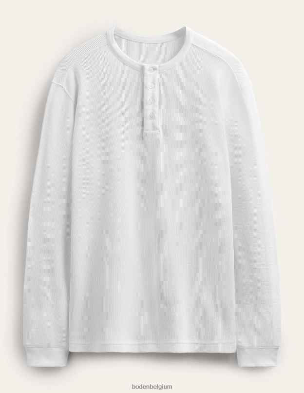 Hommes Boden perce-neige blanc gaufre Henley vêtements Z42D03500