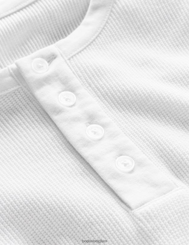 Hommes Boden perce-neige blanc gaufre Henley vêtements Z42D03500