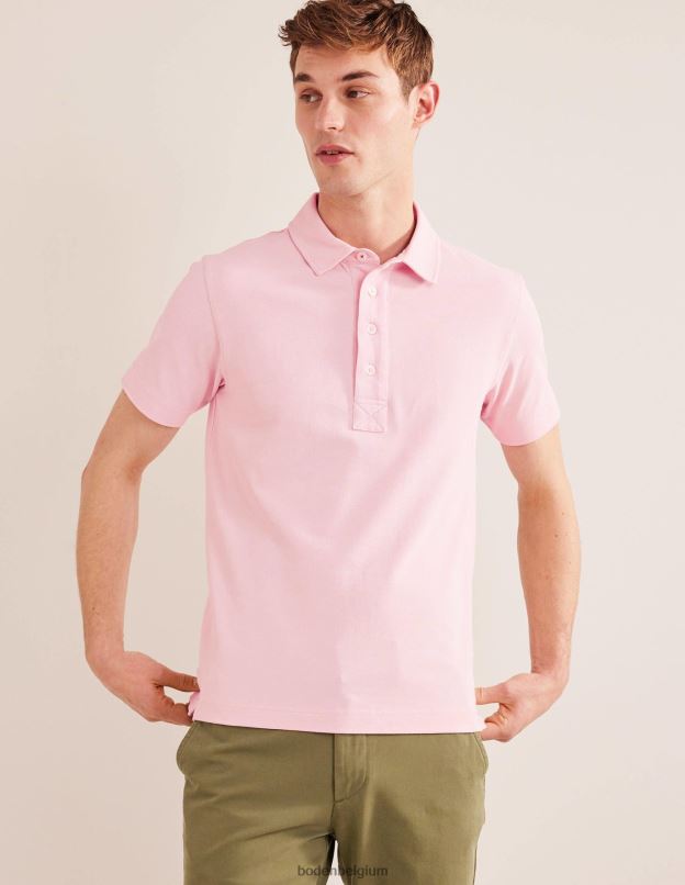 Hommes Boden rose guimauve polo piqué coupe slim vêtements Z42D03533