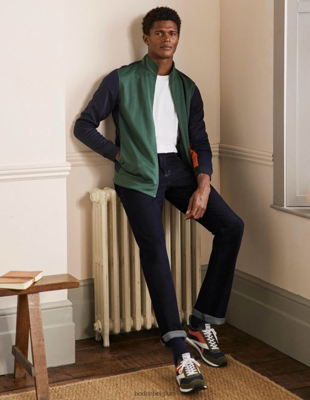 Hommes Boden rinçage foncé jean droit vêtements Z42D03599