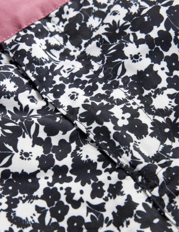 Hommes Boden fleuri noir et écru short de bain taille fixe vêtements Z42D03543