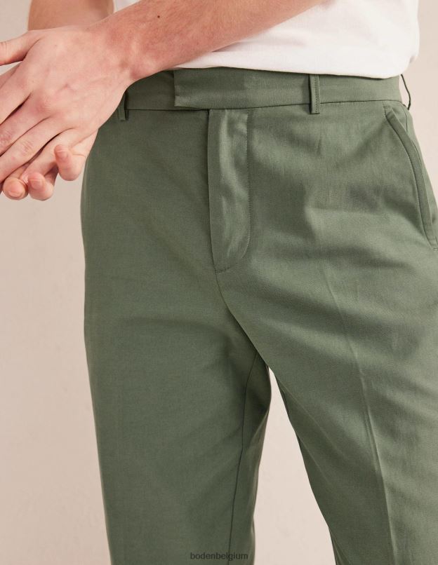 Hommes Boden alligator vert pantalon habillé délavé vêtements Z42D03623