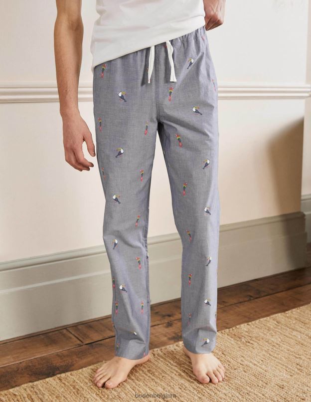 Hommes Boden toucans en chambray bas de pyjama en popeline de coton vêtements Z42D03598