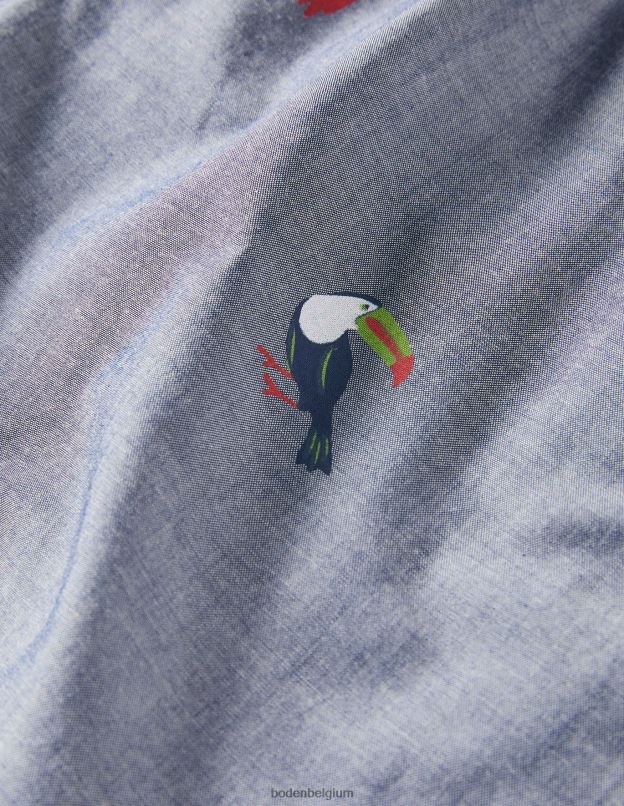 Hommes Boden toucans en chambray bas de pyjama en popeline de coton vêtements Z42D03598