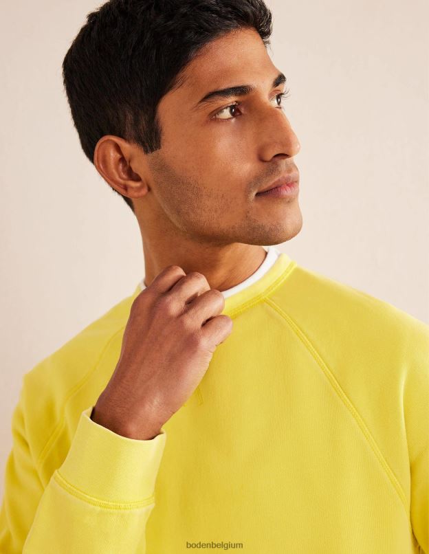 Hommes Boden jaune groseille sweat-shirt teint en pièce vêtements Z42D03568