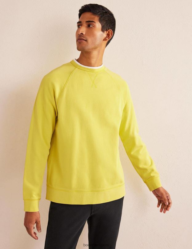 Hommes Boden jaune groseille sweat-shirt teint en pièce vêtements Z42D03568