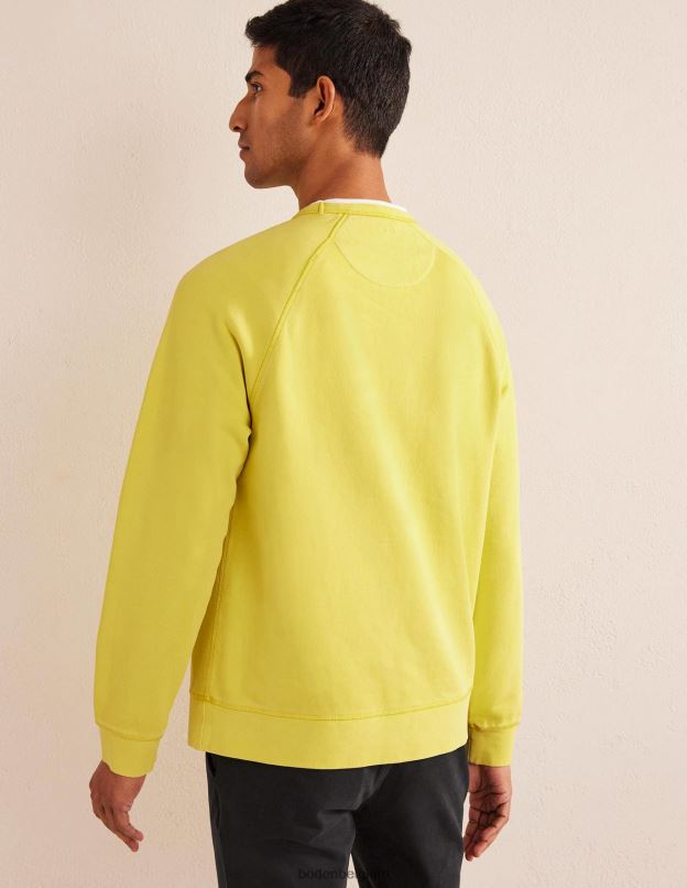 Hommes Boden jaune groseille sweat-shirt teint en pièce vêtements Z42D03568